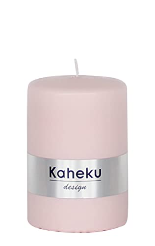 Kaheku Kerze, getaucht, Cylinderkerze Powder, Hellrosa, Ø6,8xH10cm von Kaheku