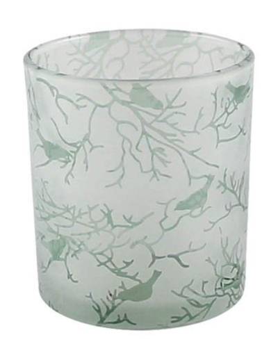 Kaheku Teelichthalter Teelilchtglas Sparks Glas milchig grün Pastell von Kaheku