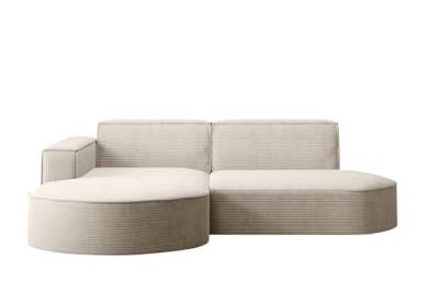 Kaiser Möbel Ecksofa Modena Studio Parma - Modern Design Couch, Sofagarnitur, Couchgarnitur, Polsterecke, freistehend, Stoff Dicker Cord Poso Beige Links von Kaiser Möbel