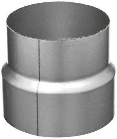 Kamino Flam Reduzierung silber, rostfreie Rohrreduzierung aus feueraluminiertem Stahl, geprüft nach Norm EN 1856-2, zum Anschluss von 120 mm in ein 110 mm Rohr von Kamino-Flam