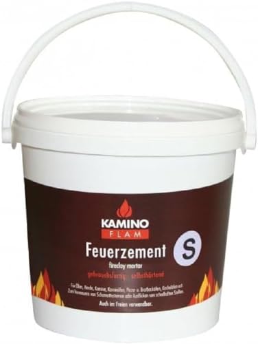 KaminoFlam Feuerzement 3 kg - Ofen Schamottmörtel hitzebeständig - Schamottemörtel feuerfest - Ofenzement für Herd, Kamin, Kaminofen & Pizzaofen von Kamino-Flam