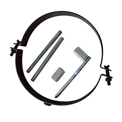 Kaminoflam Rohrschelle - Rohrhalterung 120 mm - Ofenrohr Halterung schwarz - Rauchrohr Halterung für die Wand, verstellbar von Kamino-Flam