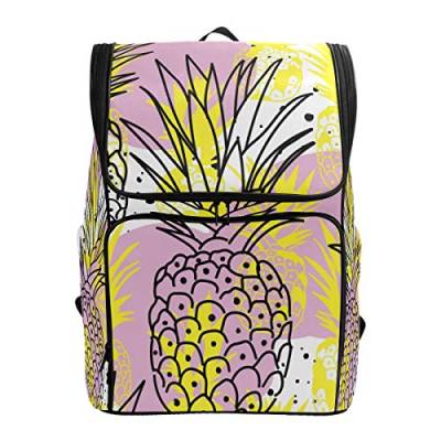 Colorful Ananas Schulrucksack, wasserdicht, Schultertasche, Sport-Rucksack, Tropische Früchte, Laptop-Tasche, Outdoor-Reisetasche für Damen und Herren von Kcldeci