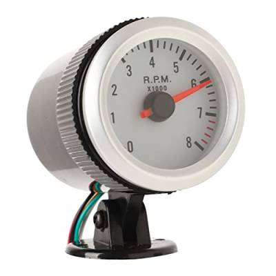 Motorrad Tachometer, Benzin Motorrad 52mm LED Drehzahlmesser Zeiger Typ Drehzahlmesser Drehzahlmesser für 1 4 6 8 Zylinder Benzinfahrzeuge Drehzahlmesser von Keenso