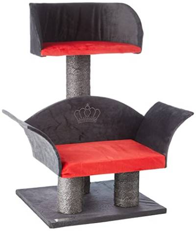 Kerbl 81548 Kratzbaum Lounge Deluxe, Höhe: 70 cm, grau/rot von Kerbl Pet