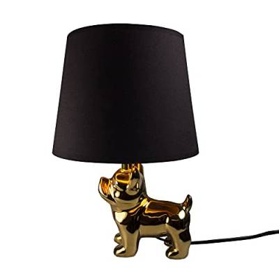 Kerzenfarm Hahn Dekorative Tischlampe aus Porzellan (Hund) mit elektrischer Beleuchtung (ohne Leuchtmittel), Modellnr: 30353 von Kerzenfarm Hahn