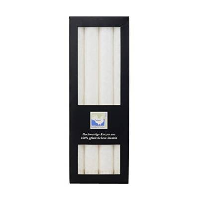 Stearin Stabkerzen, 250 x 22 mm, Weiß, 4er-Pack, Bio - Kerzen / Stearin - Leuchterkerzen von Kerzenfarm Hahn