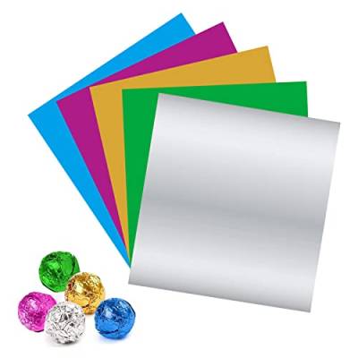 Folie Papier Wrapper,Bonbonpapier aus Folie,Candy Wrapper Alufolie,500PCS Schokolade Alufolie Aluminium Folie Verpackung Farben Süßigkeiten Folie Papier Verpackungen Für Schokolade von Kiuiom