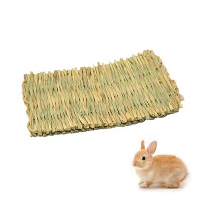 Kiuiom Kleine Haustier-Grasmatte,Kaninchen-Bett Grasmatten,Gras Gewebte Tier-Kauspielzeug,Natürliche Grasmatten Kleintier,Sicher Essbares Grasmatte,Für Kaninchen, Chinchillas, Degus, Ratten,Frettchen von Kiuiom