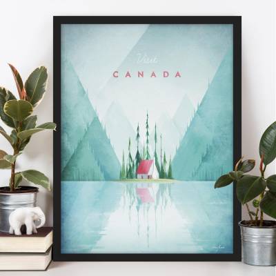 Bild mit Rahmen Reiseposter - Canada von Klebefieber