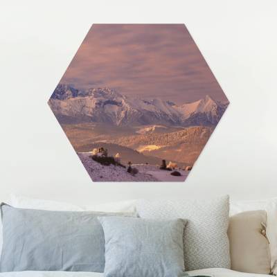 Hexagon-Forexbild Hohe Tatra am Morgen von Klebefieber