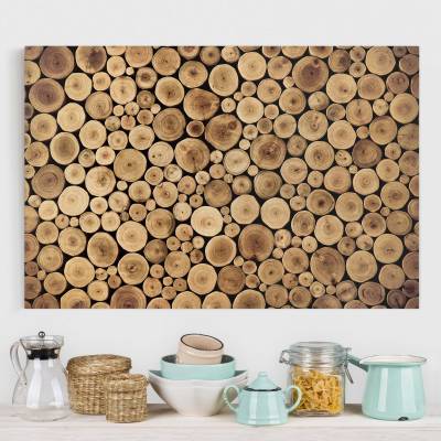 Leinwandbild Muster Homey Firewood von Klebefieber