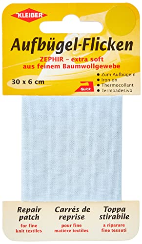 Kleiber + Co.GmbH Zephir Aufbügelflicken, Baumwolle, hellblau, 30 x 6 x 0.3 cm von Kleiber