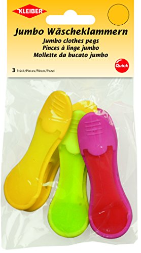 Kleiber Jumbo-Wäscheklammern, Plastik, Mehrfarbig, 8,5 x 2,5 x 4,5 cm von Kleiber