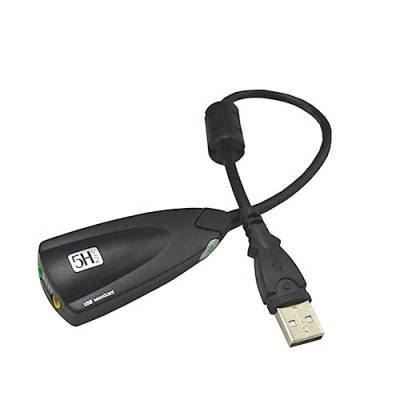 Knadgbft Externer USB-Soundkarte 7.1-Adapter 5HV2 3D-Audio-Headset-Mikrofon 3,5 mm für Laptop-PC-Desktop-PC von Knadgbft