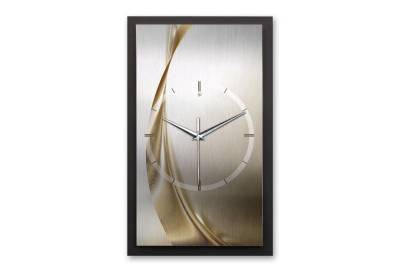 Kreative Feder Wanduhr 3D Designer-Wanduhr Elegant Golden Wave (ohne Ticken, Funk- oder Quarzuhrwerk, elegant, außergewöhnlich, modern) von Kreative Feder