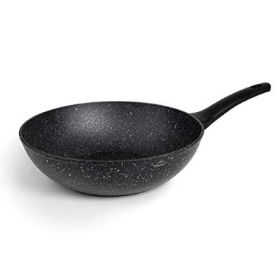 LACOR 26848 Pfanne Wok, Antihaftbeschichtung, hochwertiges geschmiedetes Aluminium, geeignet für alle Herdarten einschließlich Induktion, Durchmesser 28 cm, umweltfreundlich und ohne PFOA, Schwarz. von LACOR