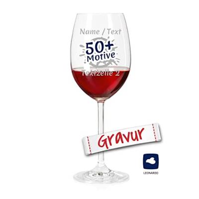 LEONARDO Rotwein Weinglas mit Gravur personalisiert/Namen, Rotweinglas graviert als Geschenk zum Geburtstag Jahrestag Hochzeit Verlobung (DAILY, 460 ml) von LALALO