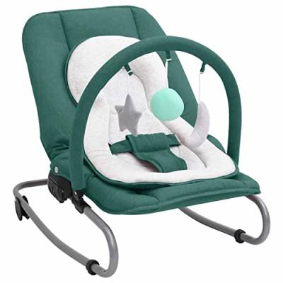 LAPOOH Babywippe Grün Stahl, Baby Wippe, Baby Bouncer, Kinderwippe, Baby Schaukel, Bouncer Baby 10258 von LAPOOH