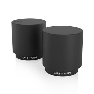 LARS NYSØM Salz und Pfefferstreuer-Set | Edelstahl Salzstreuer, Minimalistisches Design Gewürzstreuer, leicht nachfüllbar (Onyx Black) von LARS NYSØM