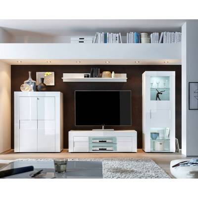 LC Spa Highboard Easy Hochglanz Weiß Spanplatte 92x125x42 cm (BxHxT) Modern 2-türig von LC Spa