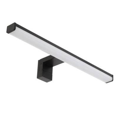 LED Universum - moderne LED Spiegelleuchte Monica 40cm schwarz eckig 7,4W 900lm 4000K IP44 für Badezimmer, Spiegel oder als Bilderleuchte, Steck- Klemm- Wandmontage von LED Universum