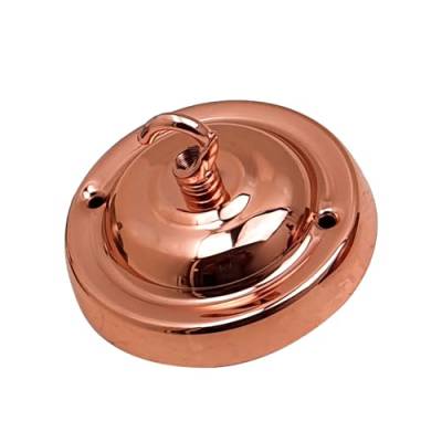 LEDSone Vintage Single Out Rose Gold Decke Rose Haken Platte für Leuchten Kronleuchter, 105 mm Metall Antik Seitenbefestigung Deckenplatte mit Zubehör für Decken und Wandlampe (Roségold) von LEDSone