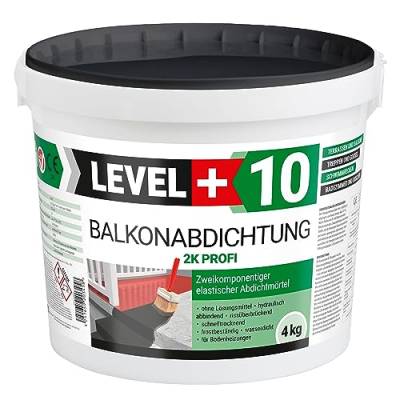 Balkonabdichtung 4 kg, flexibel Dichtschlämme 2K, Abdichtung, Terrasse, Balkone, Keller, Dusche, Bad, Schwimmbäd, RM10 von LEVEL PLUS