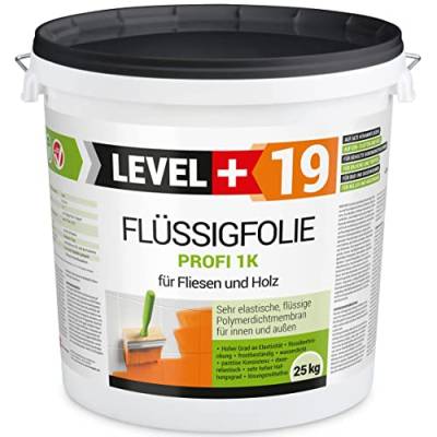 Flüssigfolie Profi 25 kg für Fliesen und Holz, Balkon, Terrasse, Keller, Bad, Dusche, Abdichtung, RM19 von LEVEL PLUS