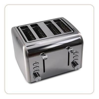 LITTLE BALANCE 8698 Premium Edelstahl, Toaster, 4 Schlitze variabel, 2 Kochzonen zum Aufwärmen unabhängiges Auftauen, 1600 W, alle Edelstahl von LITTLE BALANCE