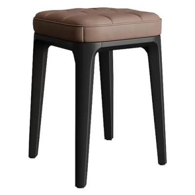 LMXRYPD Dining Chairs, Stapelstühle, Gepolsterter PP-Polsterstuhl ohne Armlehnen, Für Esszimmer und Schlafzimmer (Color : Light Brown) von LMXRYPD