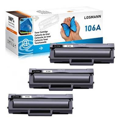 LOSMANN 106A Tonerkartuschen Kompatibel für HP 106A W1106A für HP Laser 107a 107r 107w MFP 135a 135r 135w 135wg MFP 137fnw 137fwg mit Chip (3 Schwarz) von LOSMANN