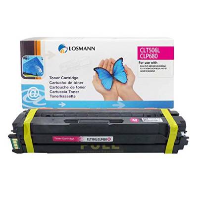 LOSMANN 1x Magenta Toner Kompatibel für Samsung CLT-506L CLT-M506L M506 für Samsung CLP-680 CLP-680DW CLP-680ND CLX-6260FD 6260FR CLX-6260FW CLX-6260ND CLX-6260 Premium Line Laserdrucker 3.500 Seiten von LOSMANN