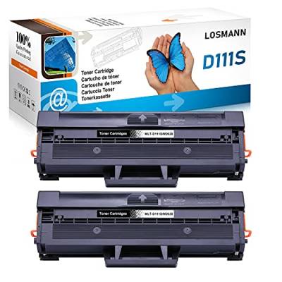 LOSMANN 2x Toner Kompatibel für Samsung MLT-D111S M2020 für Samsung Xpress M2078FW M2078W SL-M2022 SL-M2022W SL-M2000 Series M2020 M2020W M2021 M2021W M2022 M2022W M2026 M2026W M2070 M2070F M2070FW von LOSMANN