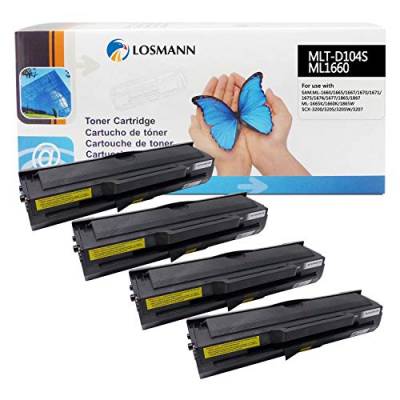 LOSMANN 4x Toner Kompatibel für Samsung ML-1660 / MLT-D1042S/ELS für ML1660 ML1660N ML1665 ML1666 ML1670 ML1672 ML1674 ML1675 ML1678 ML1860 ML1865 ML1865W SCX3000 SCX3200 SCX3200W SCX3205 SCX3205W von LOSMANN