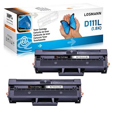 LOSMANN D111L Toner Kompatibel für Samsung MLT-D111L MLT-D111S für Xpress M2020W M2021 M2021W M2022 M2022W M2026 M2026W M2070 M2070F M2070FW M2070 M2070W M2071FH M2071FW M2071HW M2071 (2 Schwarz) von LOSMANN