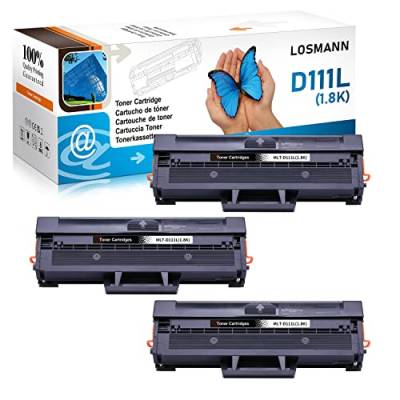 LOSMANN D111L Toner Kompatibel für Samsung MLT-D111L MLT-D111S für Xpress M2020W M2021 M2021W M2022 M2022W M2026 M2026W M2070 M2070F M2070FW M2070 M2070W M2071FH M2071FW M2071HW M2071 (3 Schwarz) von LOSMANN