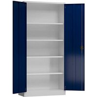 ClassiX Stahlschrank X-530341 enzianblau, lichtgrau 92,0 x 42,0 x 194,5 cm, aufgebaut von ClassiX