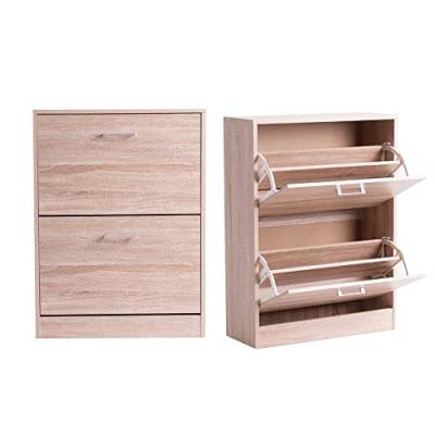 Last Deco Schuhschrank für Eingangsbereich, Henche, Schuhschrank, Holz, 2 Schubladen, naturfarben, 60 x 81,5 x 24 cm von Lastdeco