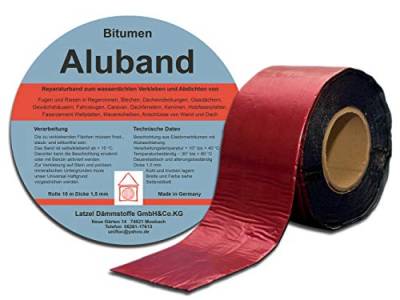 Bitumen Aluband Reparaturband Dichtband Farbe Rot 300 mm - Rolle 10 Meter von Latzel Dämmstoffe