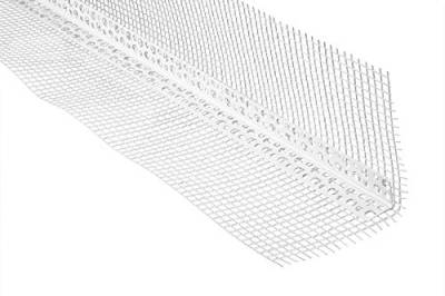 LEMAL Putzschienen PT10, PVC Kunststoff weiß, Armierungsgewebe außen (10 Meter / 5 Leisten) - Kantenschutz Putz Trockenbau Eckschienen Gewebeeckwinkel von Lemal