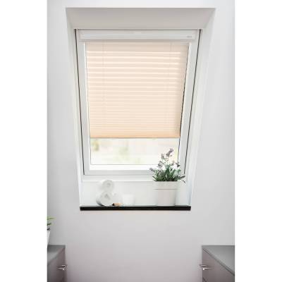 Lichtblick Dachfenster Plissee Haftfix 59x100 cm (BxH) Creme Webstoff von Lichtblick