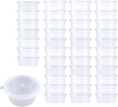 Lifreer 40 Stück Kunststoffbehälter mit Deckel, kleine Töpfe mit Deckel, Schleimbehälter, auslaufsichere Soßentöpfe mit Deckel, kleine Aufbewahrungstöpfe von Lifreer