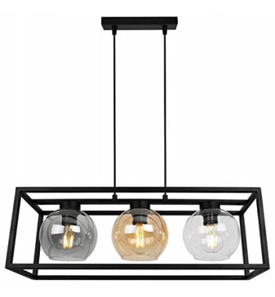 Light-Home Haga Cage Hängelampe - Deckenlampe für Wohnzimmer Schlafzimmer und Esszimmer- Pendelleuchte aus Metall und Glas - E27 - Mix - 3-Flammig von Light Home LH