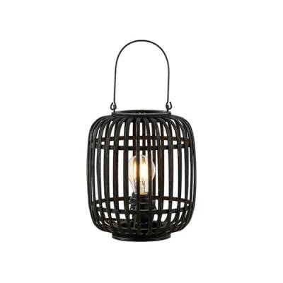 Lindby Tischlampe 'Canyana' (Landhaus, Vintage, Rustikal) in Schwarz aus Holz u.a. für Wohnzimmer & Esszimmer (1 flammig, E27) - Tischleuchte, Schreibtischlampe, Nachttischlampe, Wohnzimmerlampe von Lindby