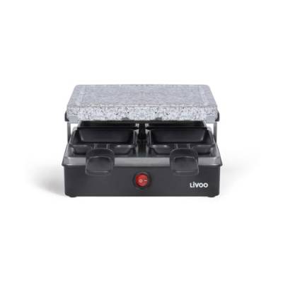 Raclette maschine 4 personen 600w + grillstein - doc242 von Livoo feel good moments