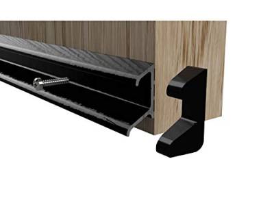 Stormguard Doppel-Flossentür, Regenabweiser, Abdichtung für Wasser/Wetterstange, UPVC-Holz, 914 mm, schwarz von Lowenergie