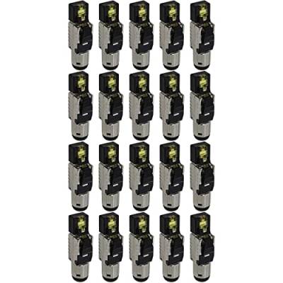 Lumonic 20x Netzwerkstecker RJ45 Metall Stecker werzeuglos | Mit Zugentlastung und vergoldeten Kontakten I Crimpstecker für CAT6 CAT7 CAT8.1 Netzwerk- von Lumonic