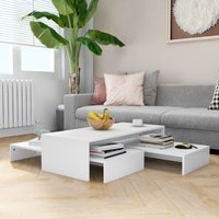 Maisonchic - Beistelltisch,Sofatisch,Couchtisch,Satztisch-Set Weiß 100x100x26,5 cm Holzwerkstoff -94985 von MAISONCHIC