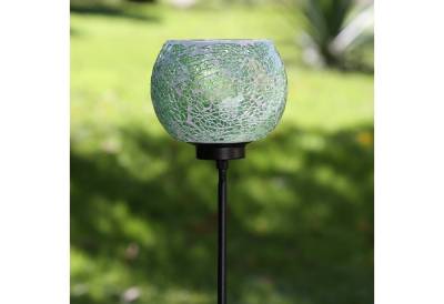 MARELIDA Windlicht Windlicht Teelichthalter Deko Mosaik Gartenstecker Gartenstab grün (1 St) von MARELIDA